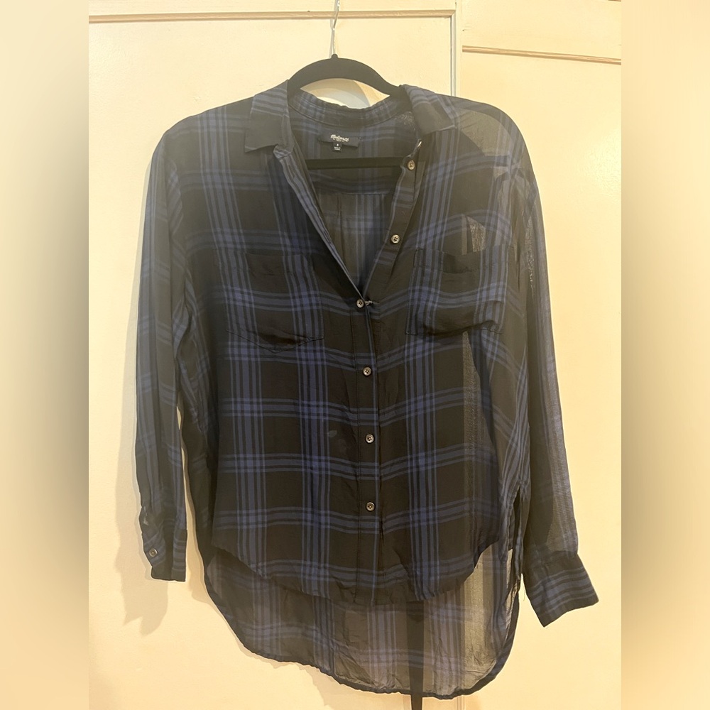 Madewell Silk Plaid Blouse